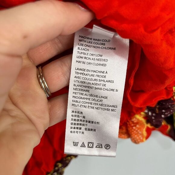 Free People Bright Red Orange Crop Top with sprint XS - Picture 7 of 7